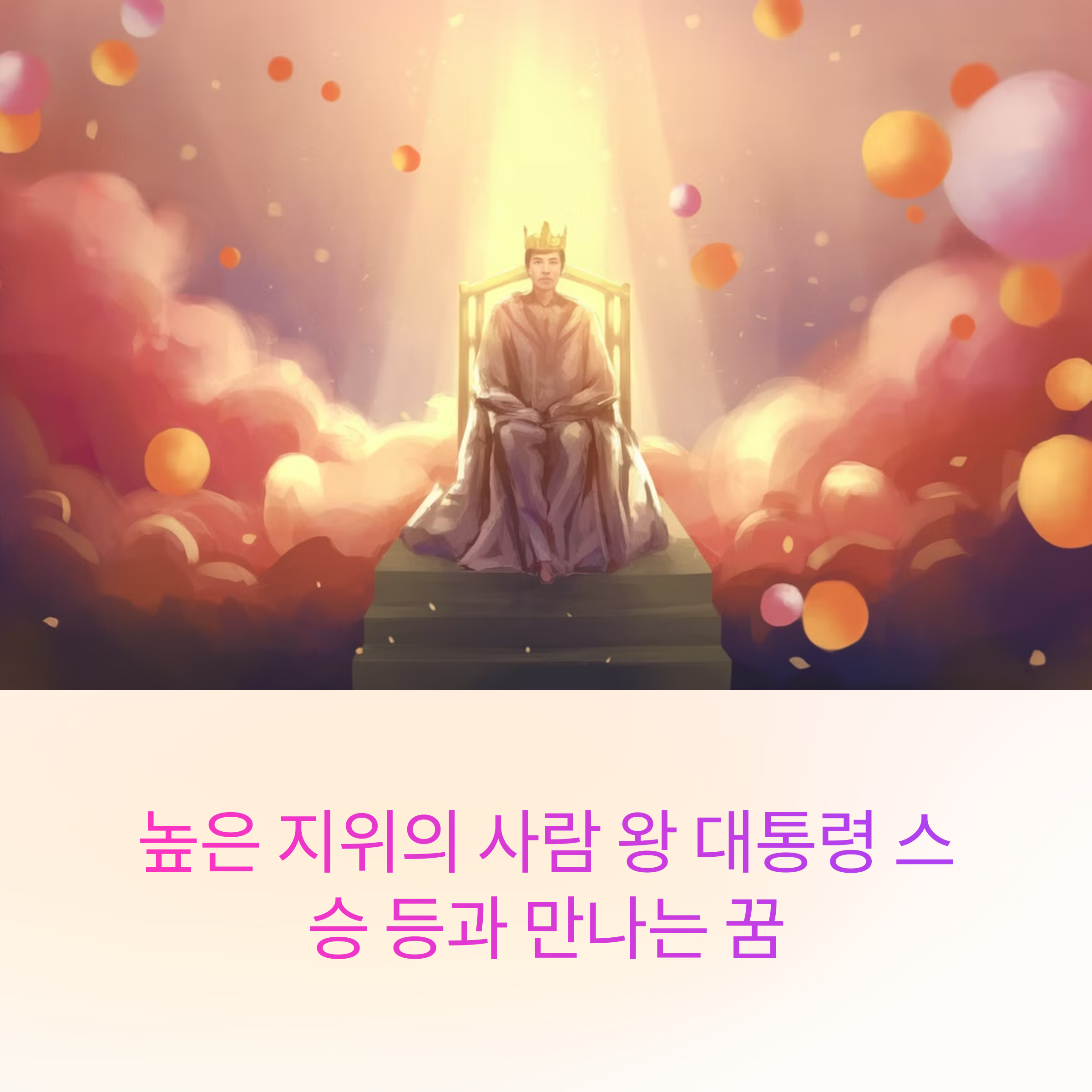 높은 지위의 사람 왕 대통령 스승 등과 만나는 꿈