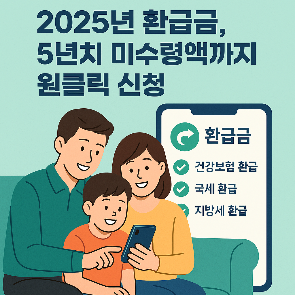 2025년 환급금, 5년치 미수령액까지 원클릭 신청 가능!