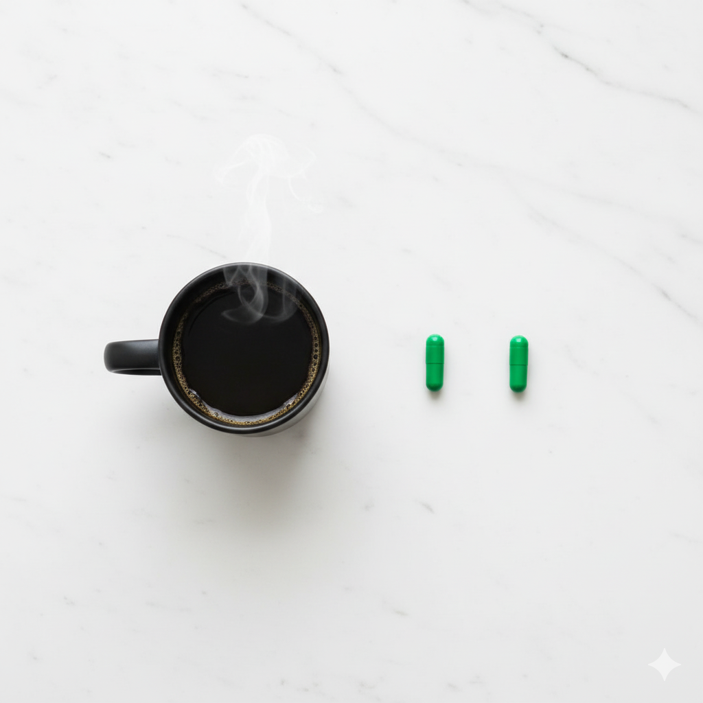 커피 1잔과 테아닌 2알의 황금비율