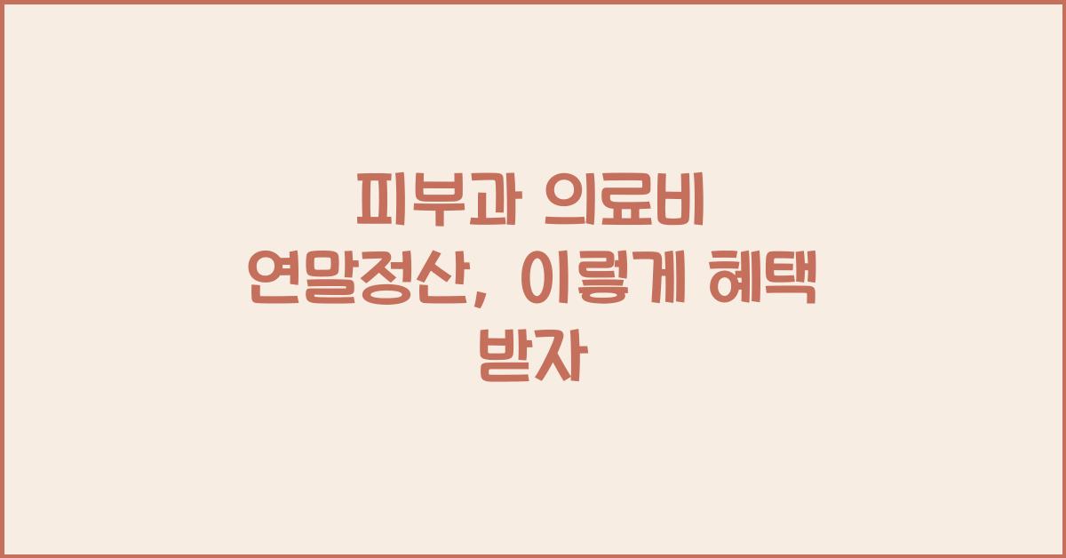 피부과 의료비 연말정산