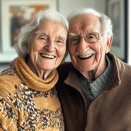 웃고 있는 노인들