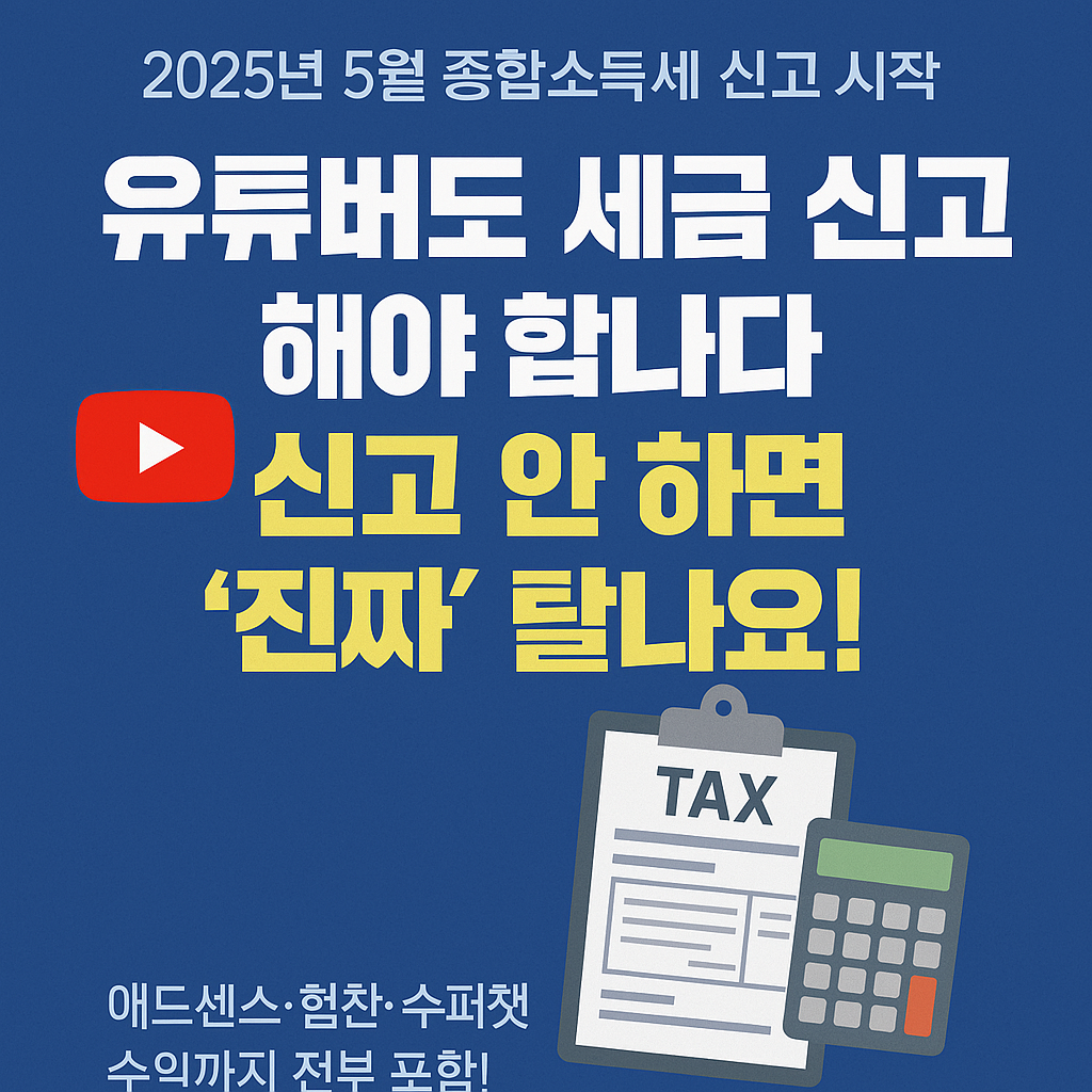 “유튜버도 세금 내야 해요?”신고 안 하면 진짜 탈나는 종합소득세 현실 가이드!