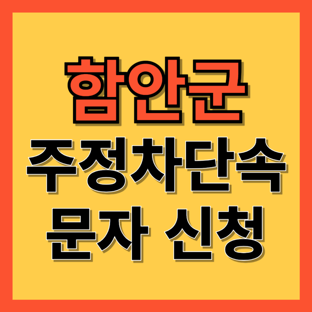 함안군 주정차 단속 알림 서비스 신청 방법 ❘ 불법주차 문자알림서비스