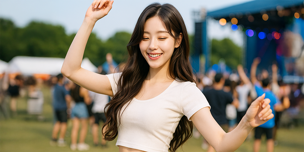 꿈속 페스티벌에서 춤추는 사람