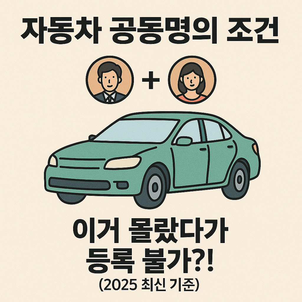 자동차 공동명의 조건, 이거 몰랐다가 등록 불가?! (2025 최신 기준)