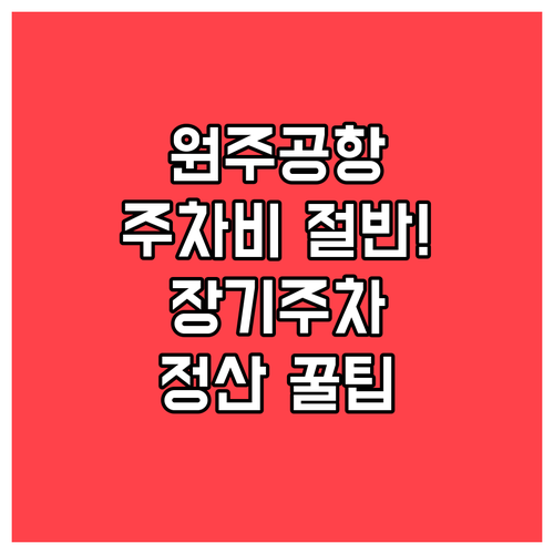 원주공항 장기 주차 비용 줄이는 법과..