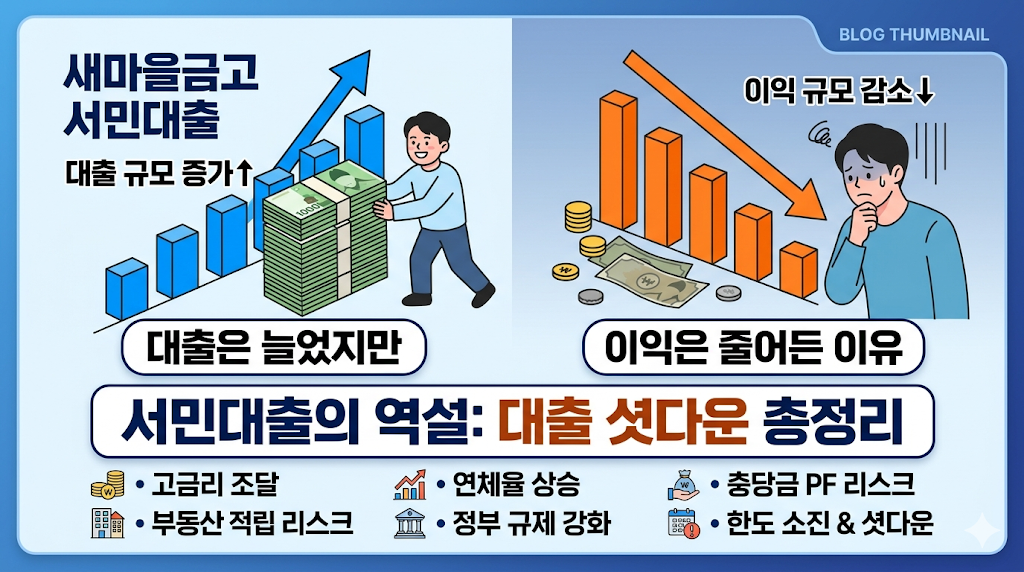 새마을금고 '서민대출'의 역설: 대출은 늘었지만 이익은 줄어든 이유와 대출 셧다운 총정리