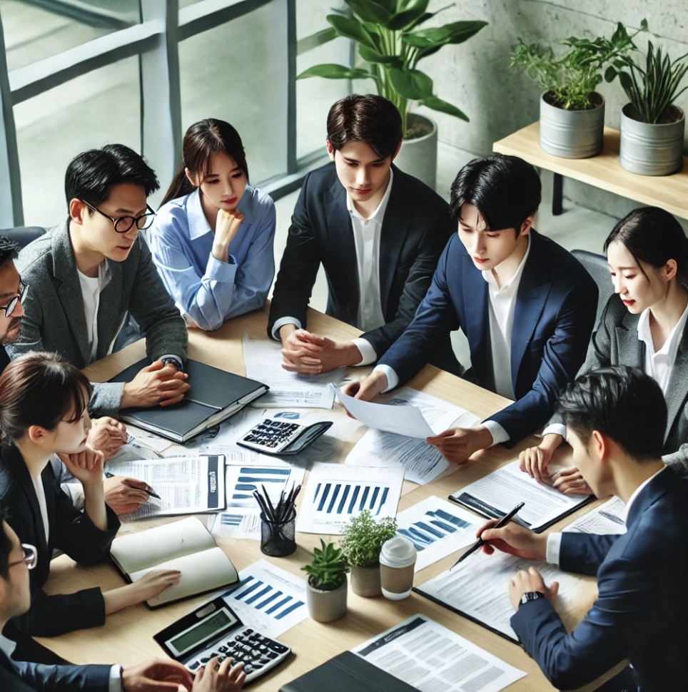 세금 신고에 대해 회의하는 모습