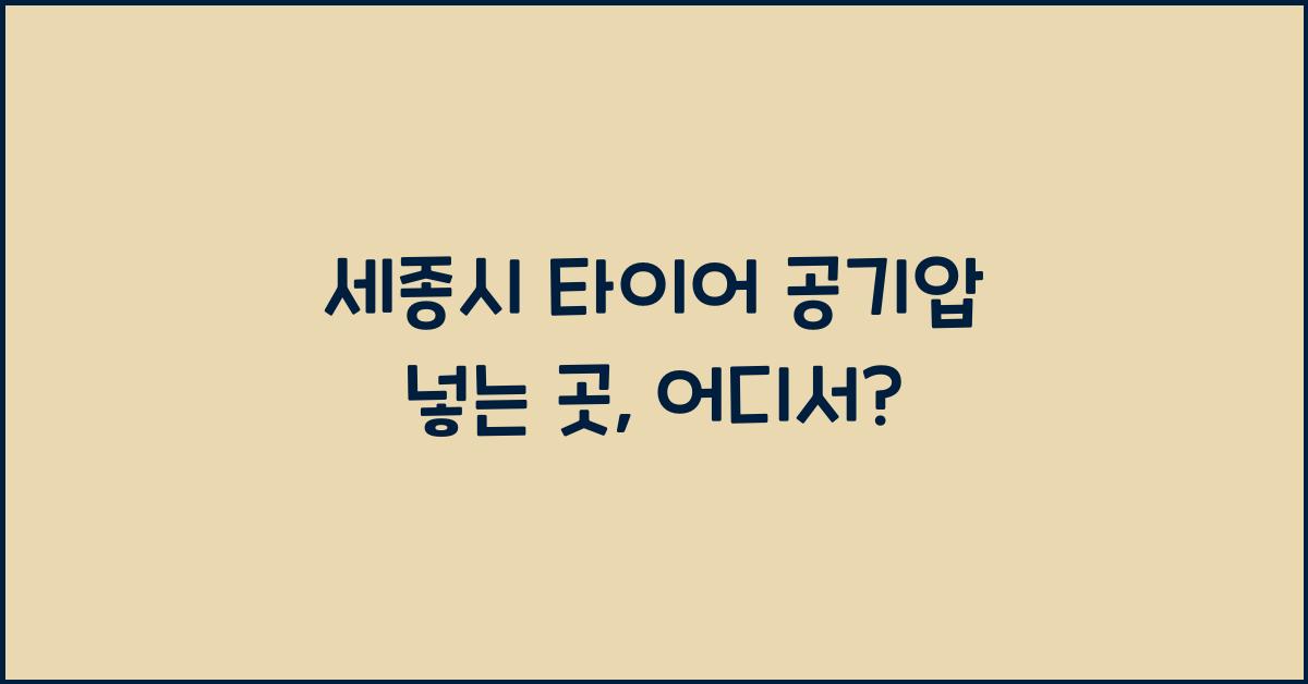 세종시 타이어 공기압 넣는 곳