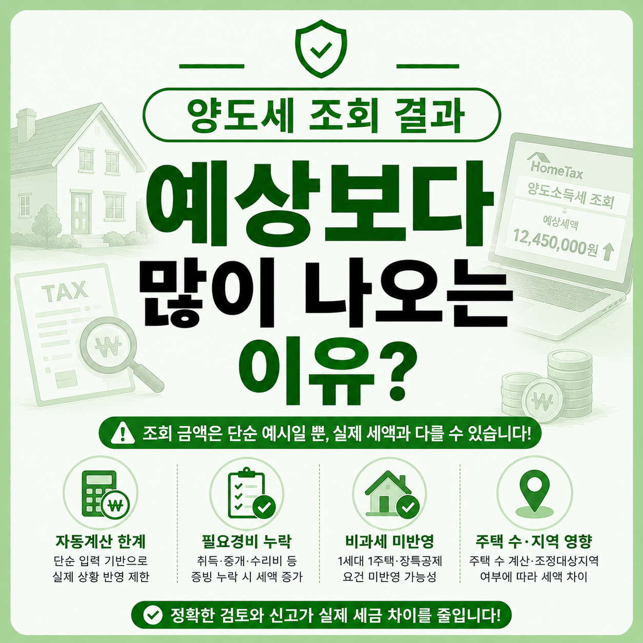 양도소득세 조회 결과를 확인하는 모습