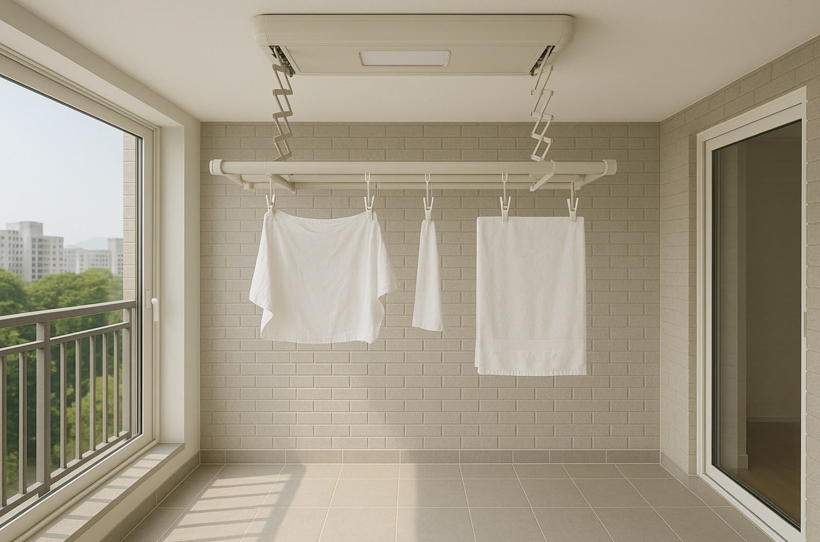 천장형 빨래 건조대 설치 위치