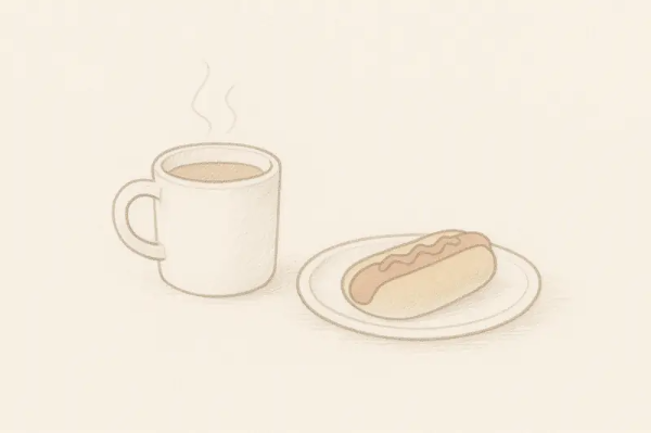 아침 식탁에서 전자레인지가 만든 두 가지 온도