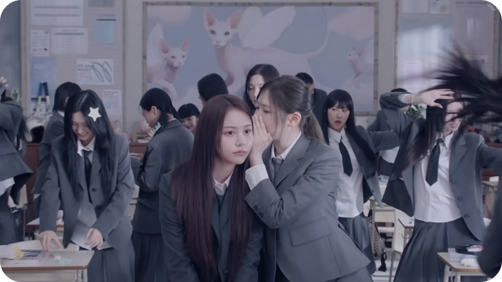 하츠투하츠 'Focus' 뮤직비디오의 한 장면.[사진=SM 엔터테인먼트]