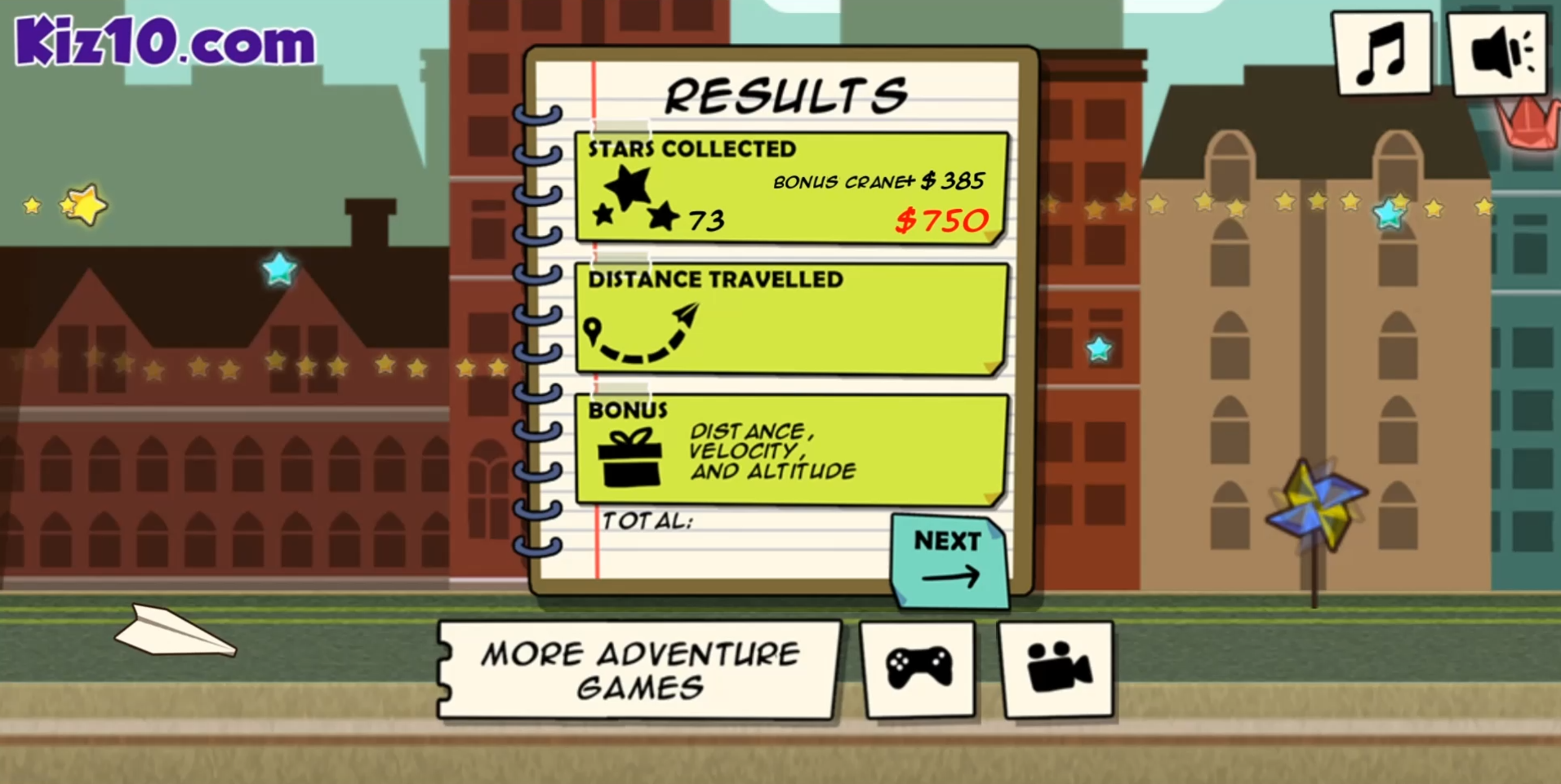 종이비행기-날리기-게임하기-종료-화면