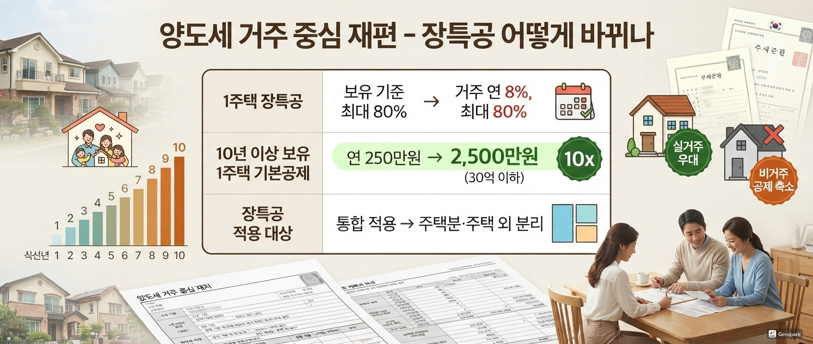 양도세 거주 중심 재편 &mdash; 장특공 어떻게 바뀌나