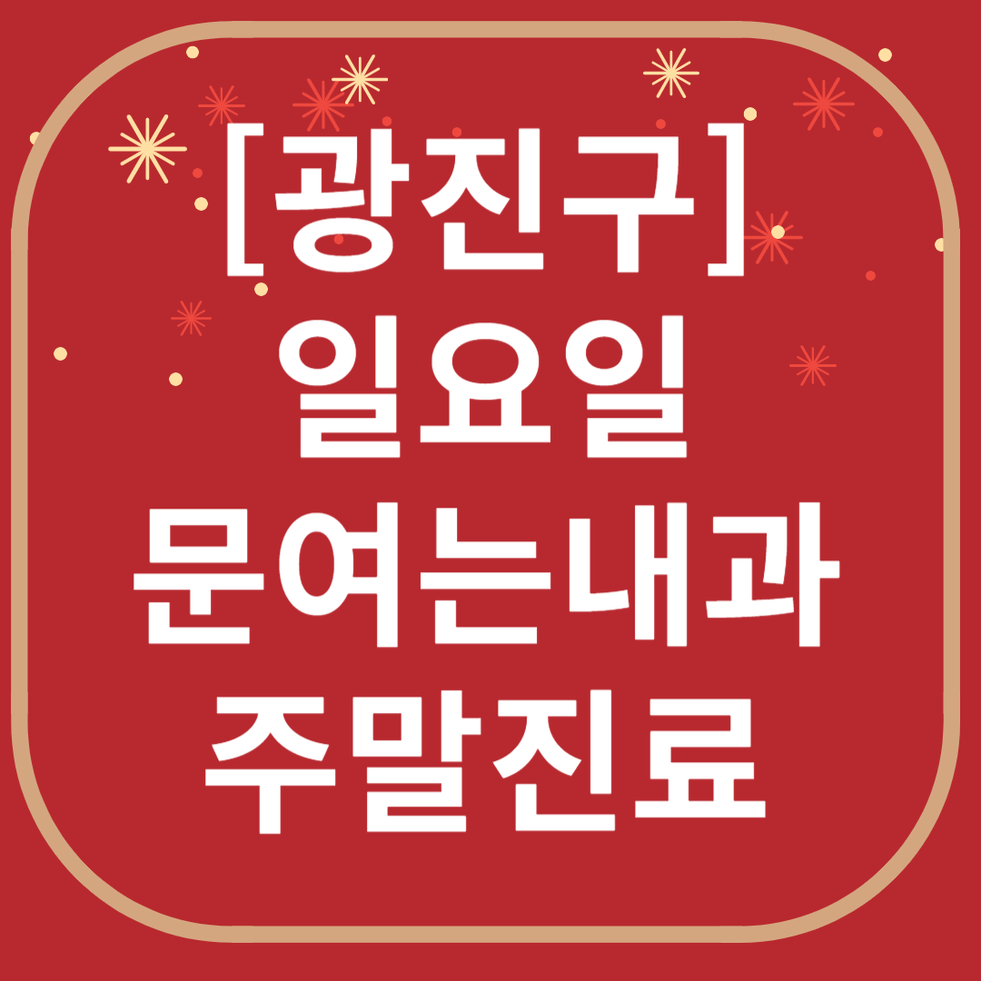광진구 일요일 문 여는 내과 목록 ❘ 토요일 공휴일 주말 야간진료 병원 찾기