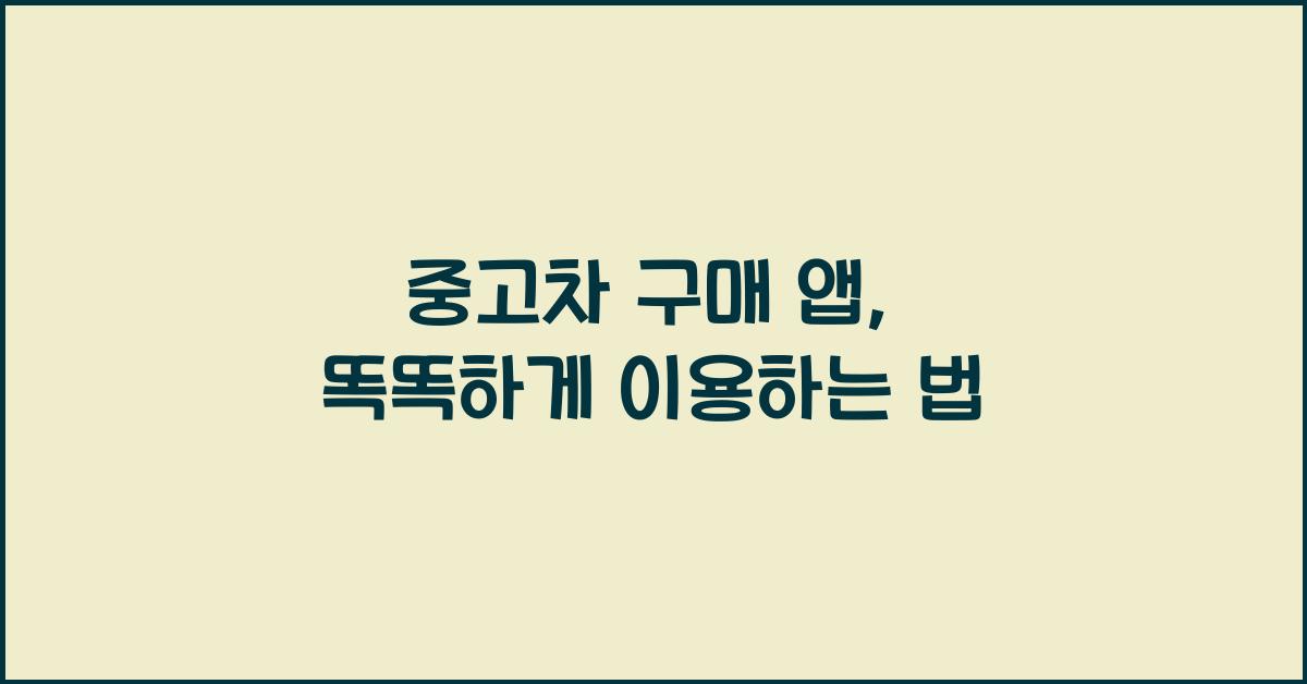 중고차 구매 앱