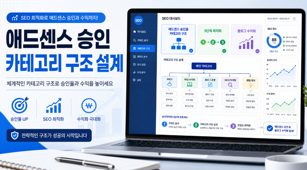 애드센스 승인용 블로그 카테고리 구조와 3단계 최적화 설계법 이미지