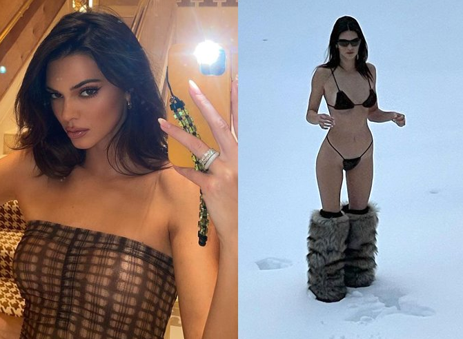 켄달 제너의 섹시한 비니키 수영복 모습