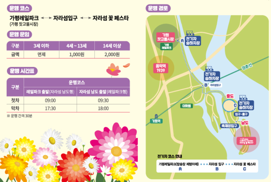 2024 가평 자라섬 꽃 페스타: 북한강 가을 꽃축제, 할인 혜택, 프로그램, 주차팁