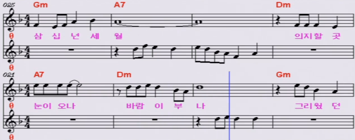 설운도 잃어버린 30년 악보