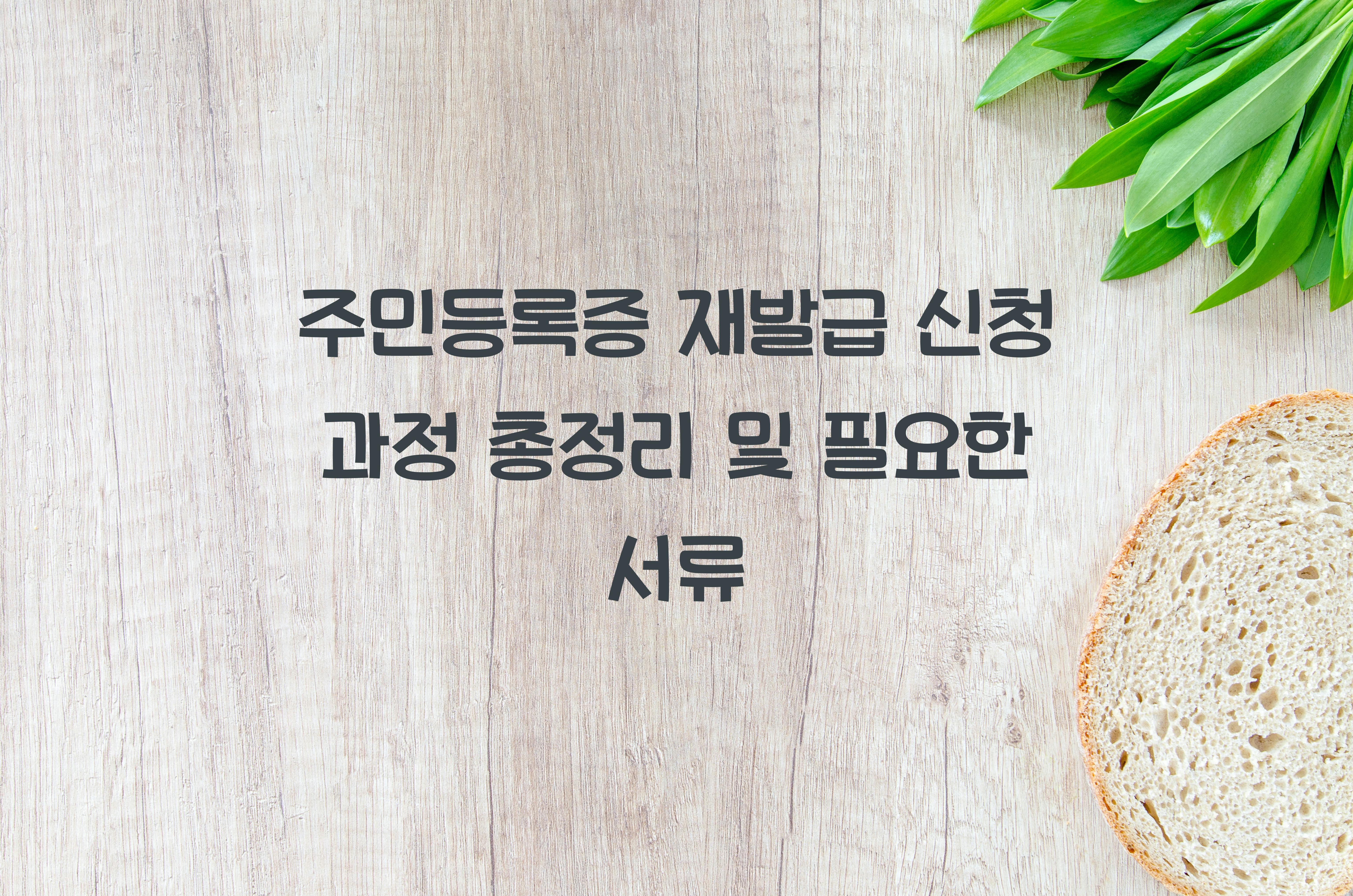 주민등록증 재발급