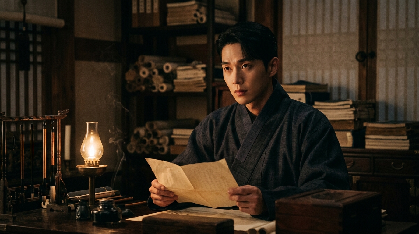 남주인공 이휘의 비밀스러운 정체를 암시하는 단독 컷