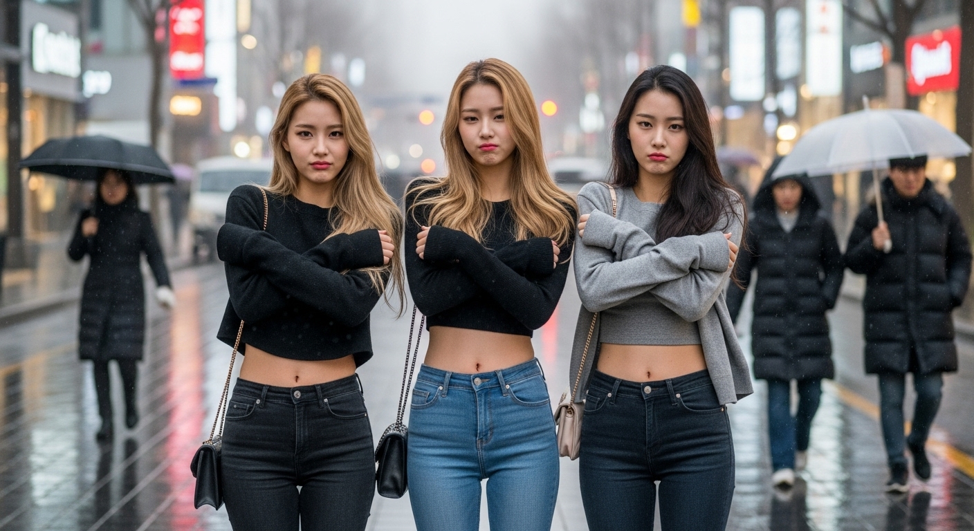 추워하는 여자들