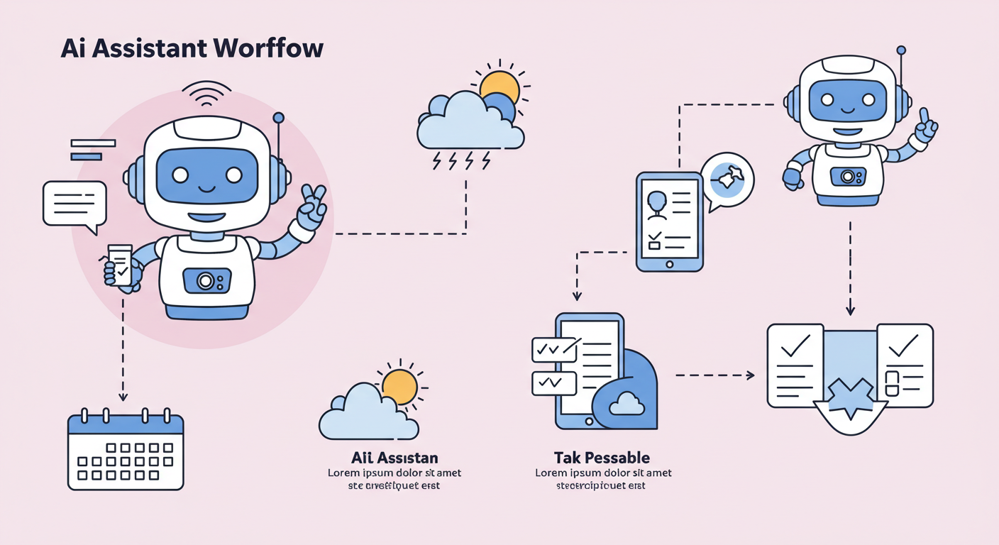 AI 비서가 일정·날씨·할 일을 자동으로 정리하는 다이어그램