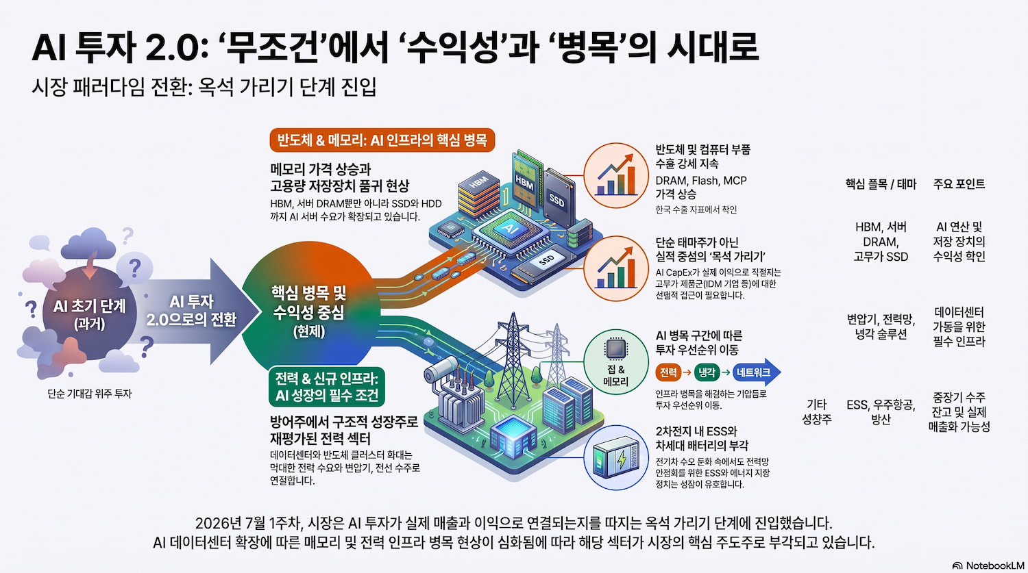 2026년 7월 1주차 주식시장 뉴스 정리: AI 인프라 쏠림은 계속, 메모리·전력이 핵심