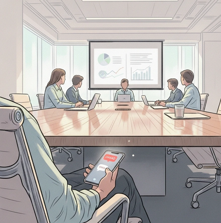 회의 중 메시지 확인