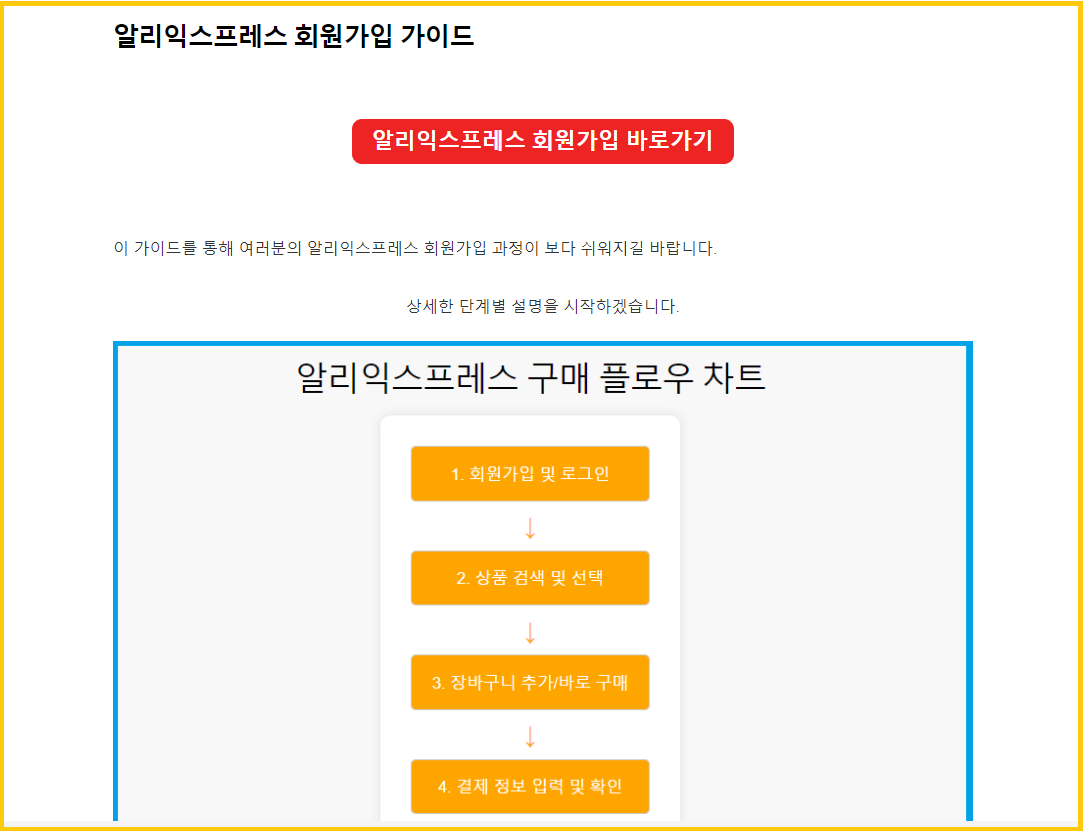 알리 익스프레스 회원 가입 가이드
