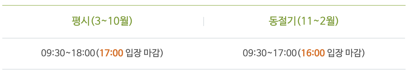 서울식물원 이용시간