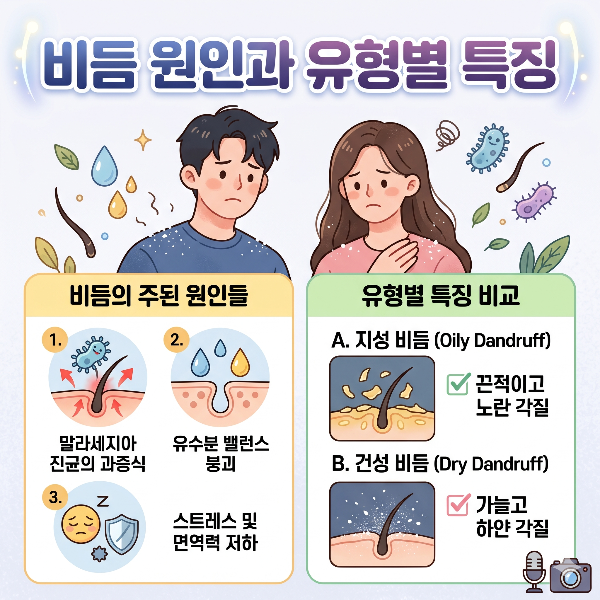 비듬 원인과 유형별 특징