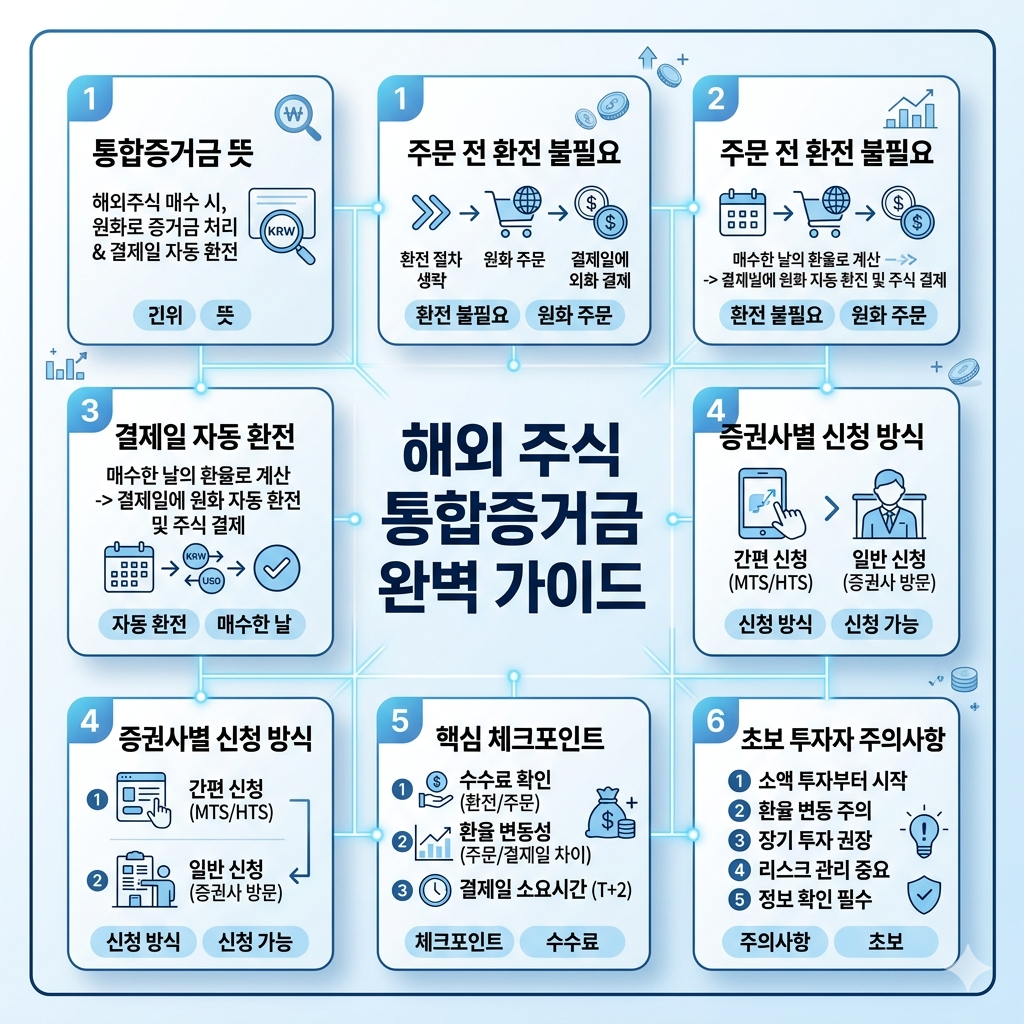 해외 주식 통합증거금 뜻, 신청 방법, 주의사항 인포그래픽