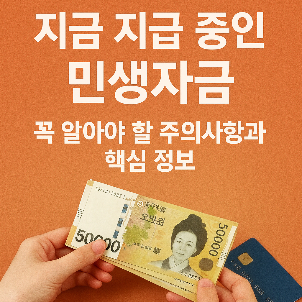 지금 지급 중인 민생자금