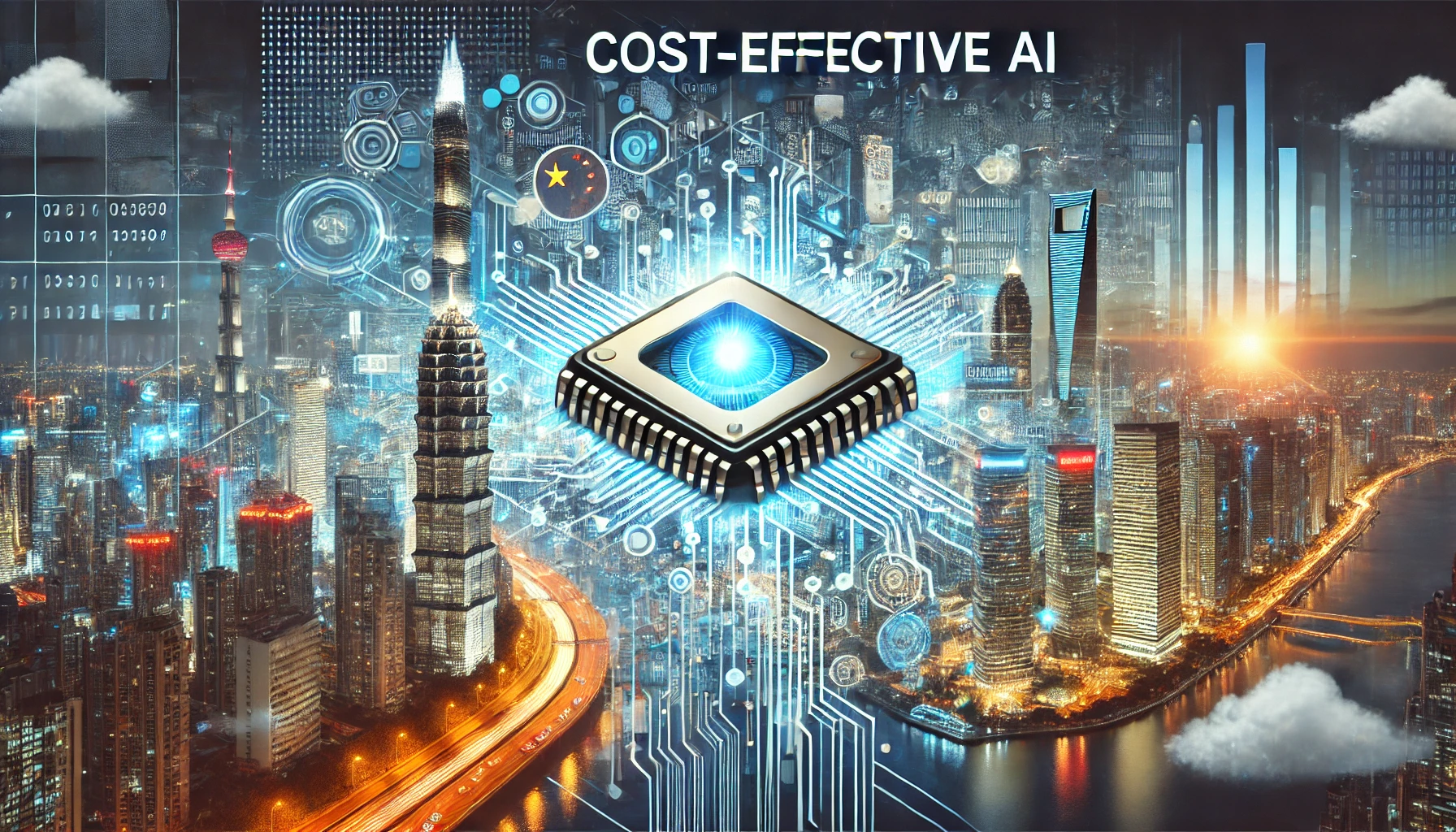 첨단 기술과 저비용을 상징하는 이미지