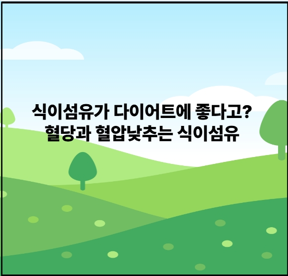 식이섬유와 다이어트에 좋은 식이섬유 TOP5