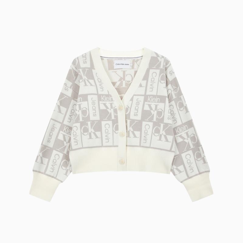 Calvin Klein Jeans 여성 투웨이 브이넥 크롭 가디건 J222385