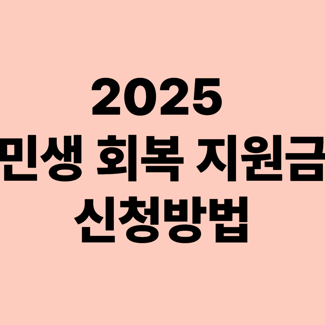 2025 민생 회복 지원금 대상자 조회 금액 신청하기