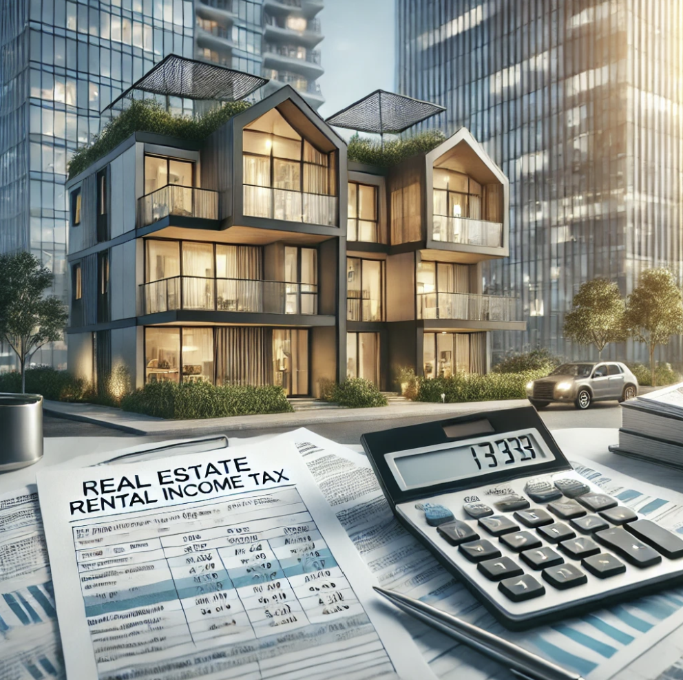 세금 서류를 통해 세금 계산의 기본을 설명하는 이미지.