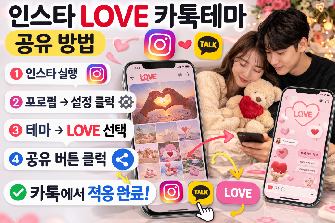 인스타 LOVE 카톡테마 3초 만에 공유하는 법