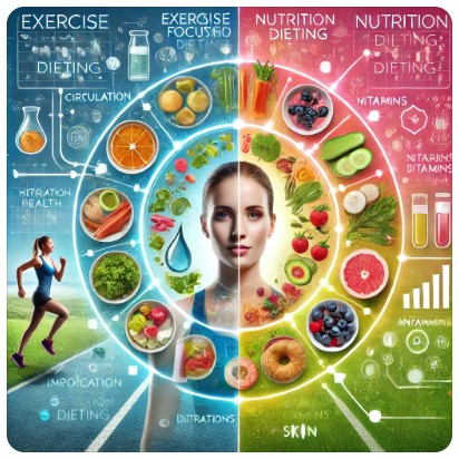 운동 다이어트 vs 식단 다이어트의 피부 효과 분석의 이미지