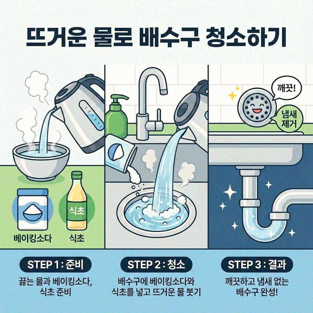 주방 싱크대 배수구 냄새 예방하는 습관 알아보기