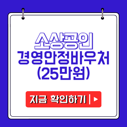 소상공인 경영안정바우처 25만원 대상, 지원내용, 신청방법에 관한 포스팅