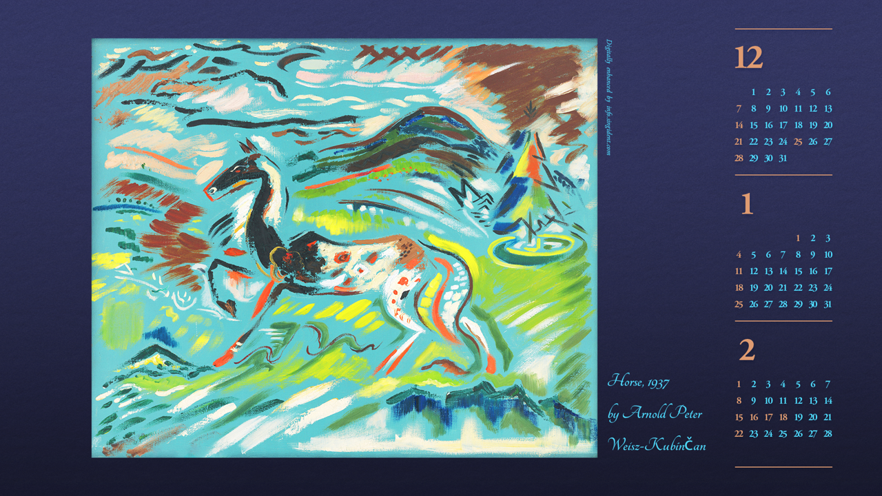 07 표현주의 말 그림 B - 2026년1월 달력배경화면