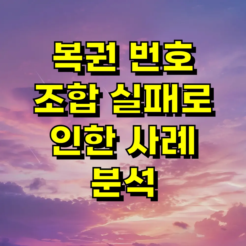 복권 번호 조합 실패로 인한 사례 분석