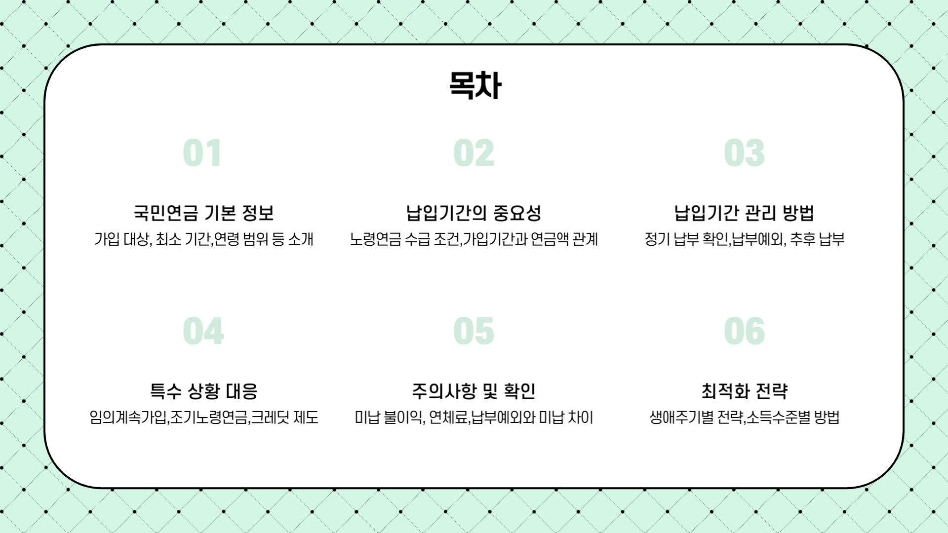 국민연금 납입기간 1. 기간