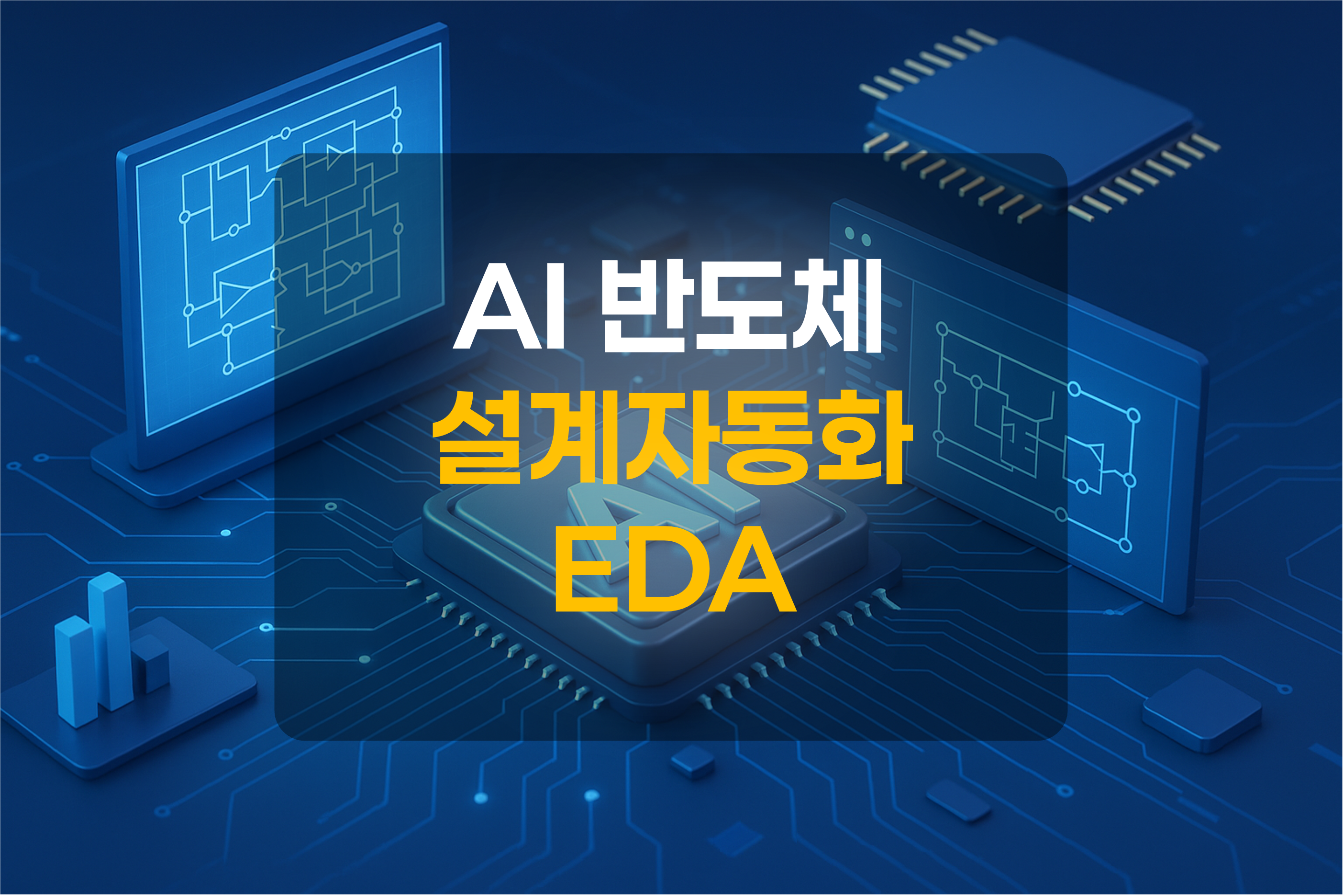 AI 반도체 설계 자동화를 표현한 그림