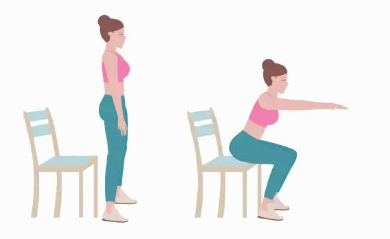 의자 스쿼트운동 이미지사진